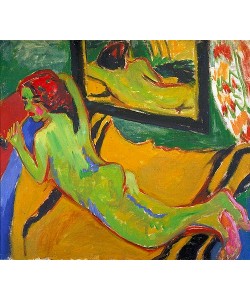 Ernst Ludwig Kirchner, Liegender Akt vor Spiegel. 1909/10