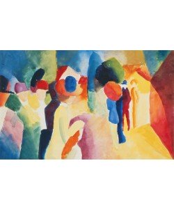 August Macke, Mit gelber Jacke. 1913.