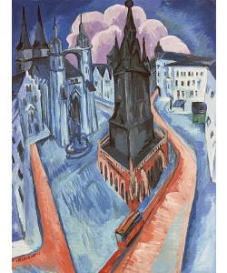Ernst Ludwig Kirchner, Der rote Turm in Halle. 1915