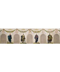 Wilhelm von Kaulbach, Freskenzyklus für die Neue Pinakothek München (1848-54): Friedrich von Gärtner, Julius Schnorr von Carolsfeld, Heinrich Hess und Carl Rottmann.