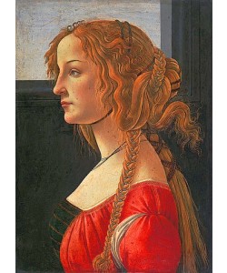 Sandro (Werkstatt) Botticelli, Profilbildnis einer jungen Frau (Simonetta Vespucci?).