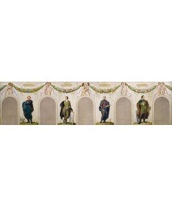 Wilhelm von Kaulbach, Freskenzyklus für die Neue Pinakothek München (1848-54): Friedrich von Gärtner, Julius Schnorr von Carolsfeld, Heinrich Hess und Carl Rottmann.