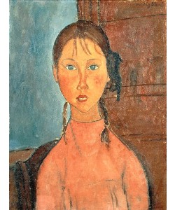 Amadeo Modigliani, Mädchen mit Zöpfen. 1918