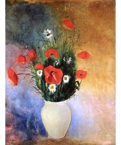Odilon Redon, Vase mit Mohnblumen und Margueriten.