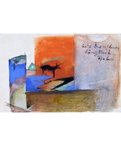 Franz Marc, Aus der alten Königstadt Theben. Postkarte an Else Lasker-Schüler, 1913.