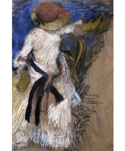 Edgar Degas, Sitzende Dame in weißem Kleid 1888-92