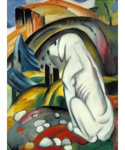Franz Marc, Der weiße Hund (Hund vor der Welt). 1912