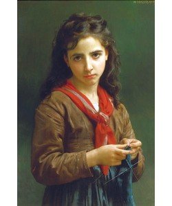 William Adolphe Bouguereau, Junges strickendes Mädchen. 1874.