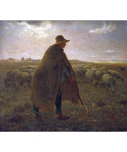 Jean-François Millet, Schäfer mit Herde bei Sonnenuntergang. Um 1858-62