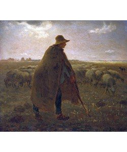 Jean-François Millet, Schäfer mit Herde bei Sonnenuntergang. Um 1858-62