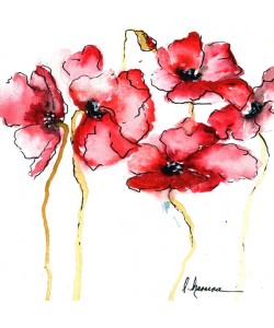 Leticia Herrera, WATERCOLOR POPPIES II