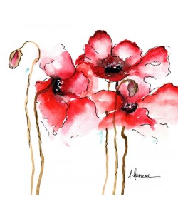 Leticia Herrera, WATERCOLOR POPPIES I