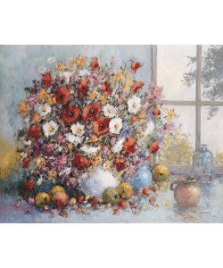 Theo Van de Poel, Colorful flowers in vase