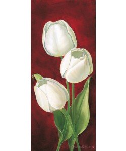 Gertrud Schweser, Tulips on burdundy I