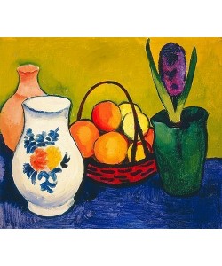 August Macke, Weißer Krug mit Blumen und Früchten. 1910