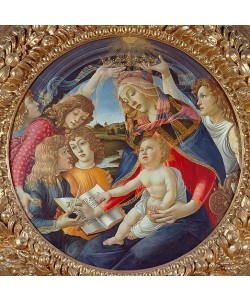 Sandro Botticelli, Maria mit Kind und fünf Engeln (Madonna del Magnificat). Tondo. Um 1481.