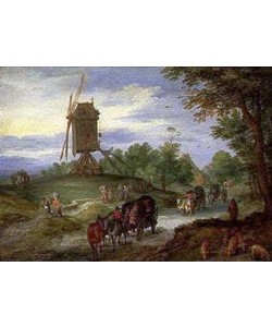 JAN BRUEGHEL DER ÄLTERE, Die überschwemmte Landstrasse