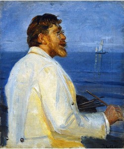 Michael Peter Ancher, Bildnis des Malers Peter Severin Kroyer. 1907.