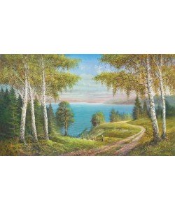 Helmut Glassl, BIRCHES AT THE LAKE I