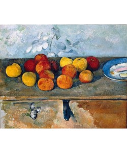 Paul Cézanne, Stilleben mit Äpfeln und Keksen. 1879-82
