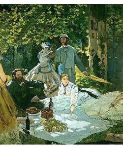 Claude Monet, Le déjeuner sur l'herbe (mit den Malern Courbet und Bazille). 1865/66.