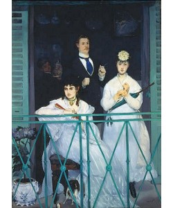 Édouard Manet, Der Balkon. Berthe Morisot, Fanny Claus und Antoine Guillemet. 1868/69