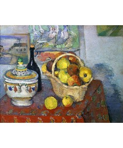 Paul Cézanne, Stilleben mit Obstkorb und Suppenterrine 1888/89