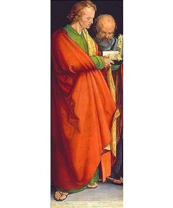 Albrecht Dürer, Die Apostel Johannes Evangelist und Petrus. (Linke Tafel Die vier Apostel)
