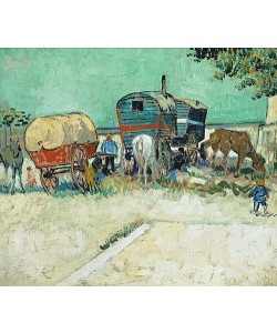 Vincent van Gogh, Die Wohnwagen, Zigeunerlager (Les Roulottes / Campement de Bohémiens). 1888