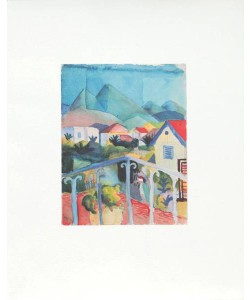 Macke August St.Germain bei Tunis (1914) (Granolithographie, 250 g Rives Bütten)