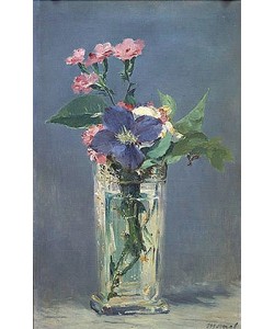 Édouard Manet, Glasvase mit Nelken und Klematis. 1883.