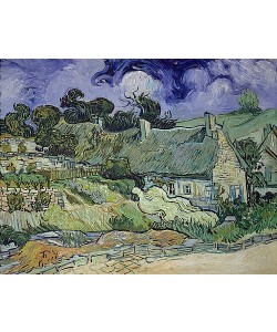 Vincent van Gogh, Strohdachhäuser in Cordeville bei Auvers-sur-Oise. 1890.