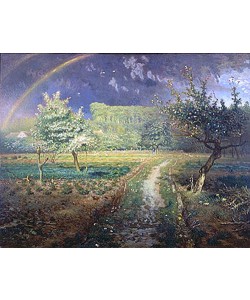 Jean-François Millet, Frühlingslandschaft mit Regenbogen (Le Printemps). 1868/73