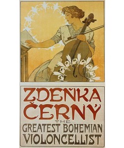 Alfons Maria Mucha, Zdenka Cerny - The Greatest Bohemian Violoncellist. 1913