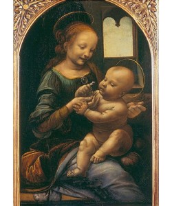 Leonardo da Vinci, Madonna Benois (Madonna mit der Blume). Um 1478