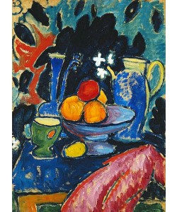 Alexej von Jawlensky, Stilleben mit Kanne und Obstschale. 1913