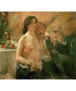 Lovis Corinth, Selbstporträt mit seiner Frau und Sektglas