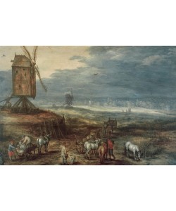 Jan Brueghel der Ältere, Landschaft mit Windmühlen