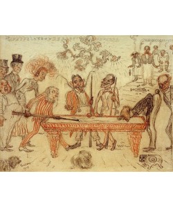 James Ensor, Der Stoß in das Billardtuch (Henri de Groux beim Billard)