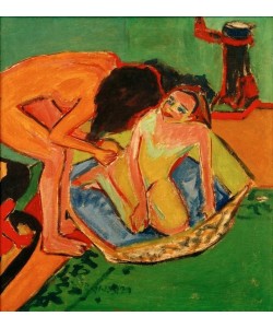 Ernst Ludwig Kirchner, Zwei Akte mit Badewanne und Ofen