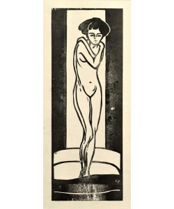 Ernst Ludwig Kirchner, Stehender Mädchenakt mit verschränkten Armen