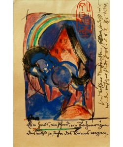 Franz Marc, Pferd und Haus mit Regenbogen