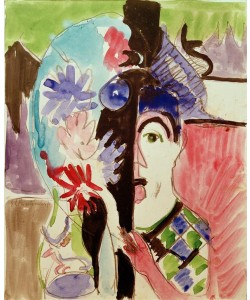Ernst Ludwig Kirchner, Frau mit Blumen