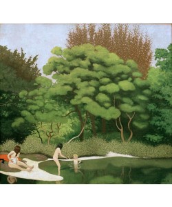 Felix Vallotton, Paysage sousbois ensoleillé, avec deux femmes et un enfant