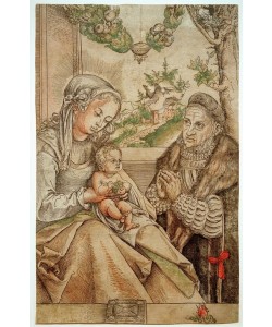Lucas Cranach der Ältere, Friedrich III. von Sachsen vor der Madonna mit Kind kniend