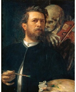 Arnold Böcklin, Selbstbildnis mit fiedelndem Tod