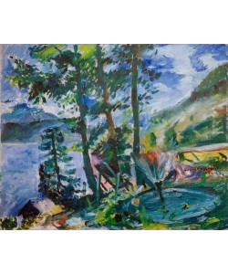 Lovis Corinth, Walchensee mit Springbrunnen