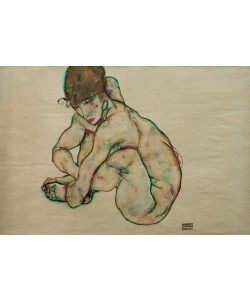 Egon Schiele, Kauernder Mädchenakt