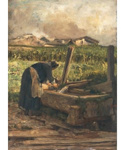 Giovanni Segantini, The washer at the fountain