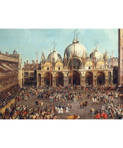 Giovanni Antonio Canaletto, Bullfighting or Bull hunting in Piazza San Marco